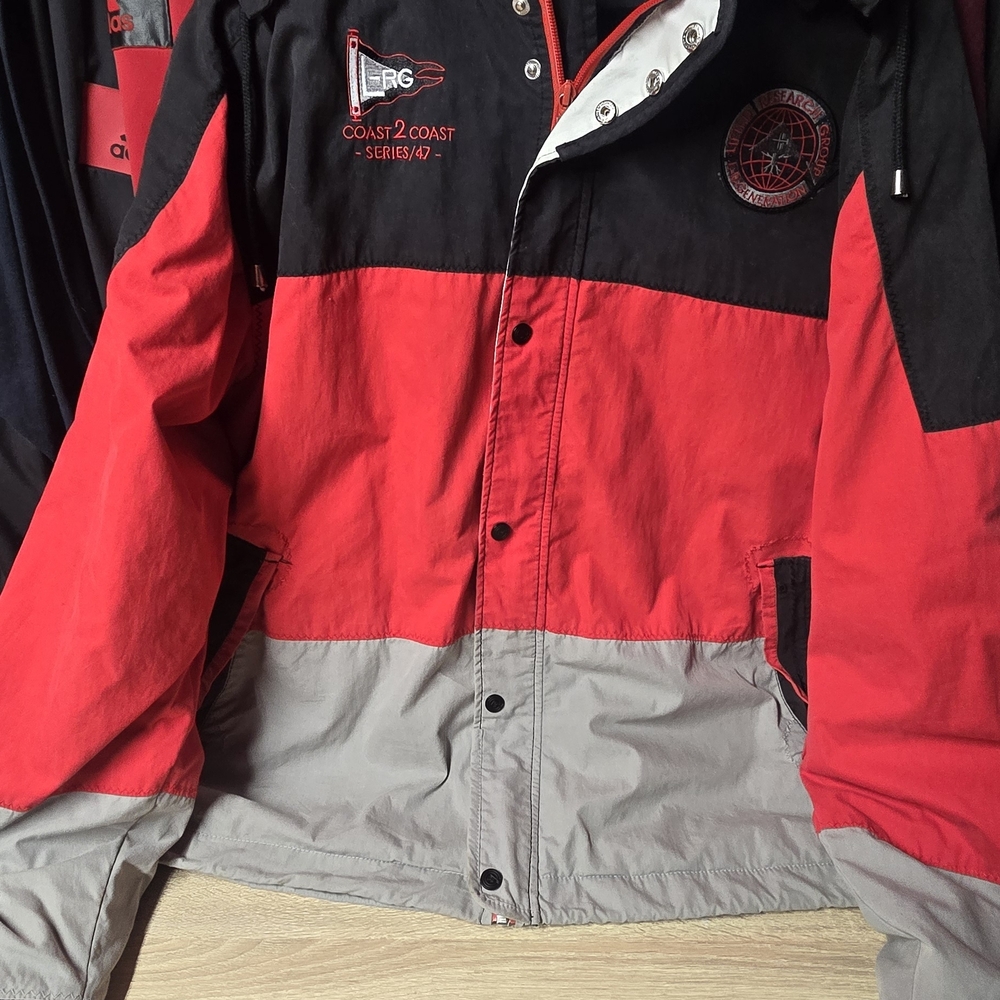 LRG Coast 2 Coast Series Red and Gray Windbreaker